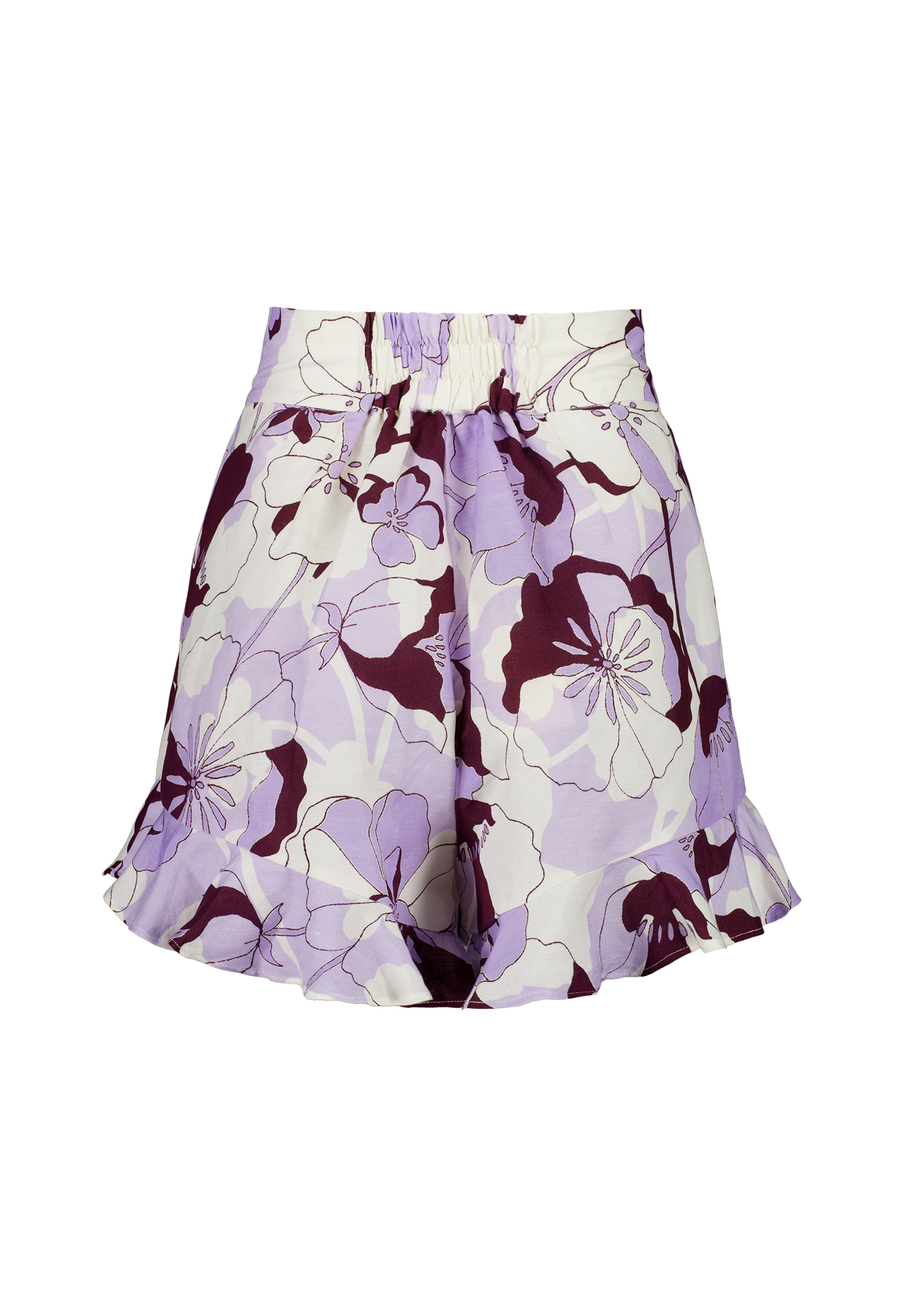 womens shorts with ruffle hem