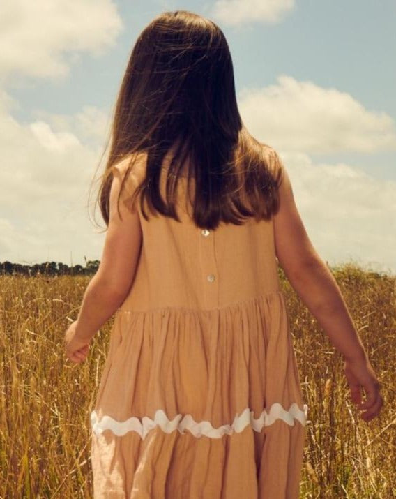 Cotton Girls Rick-Rack Dress