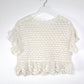 OLI & KUBO Ruffle Crochet White Top