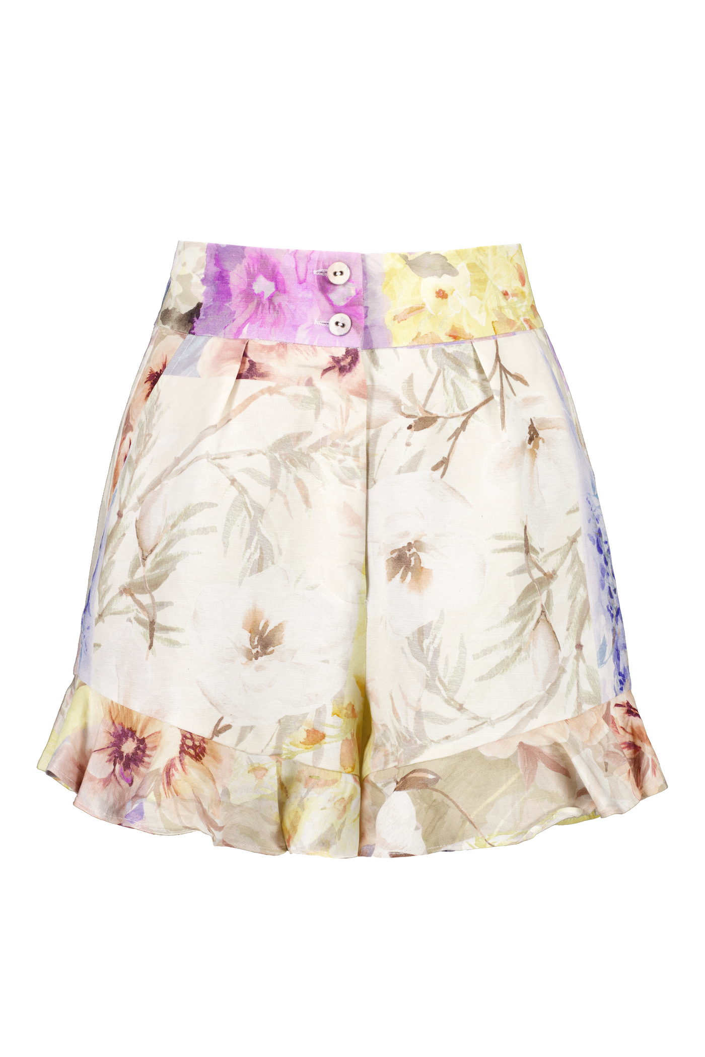 womens shorts with ruffle hem