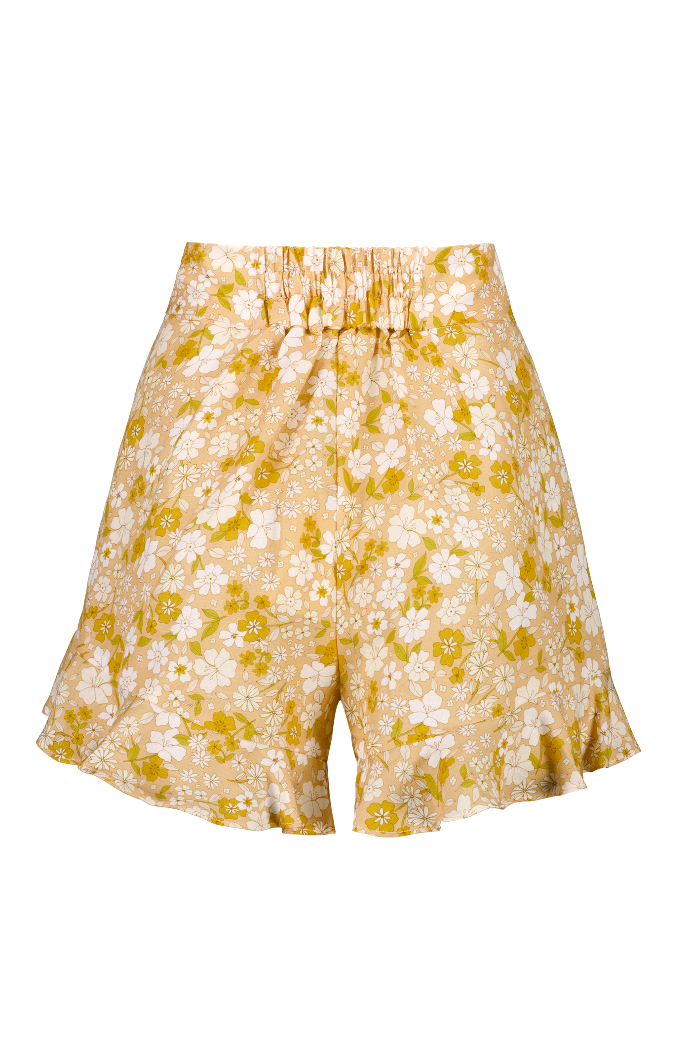 ladies printed linen short frill hem