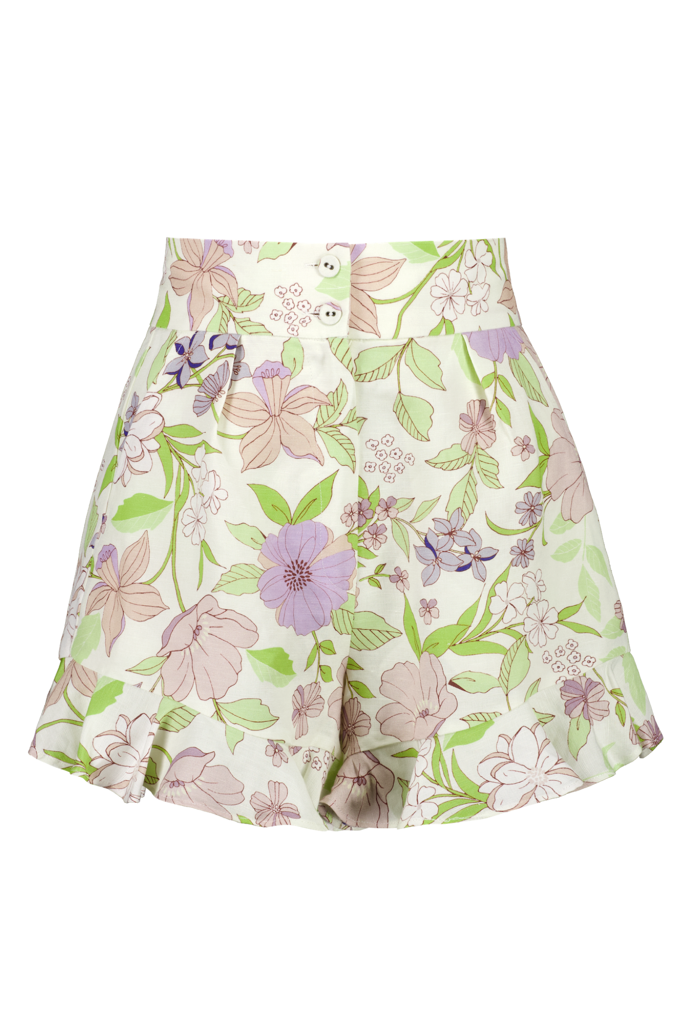 ladies matching shorts with frill hem