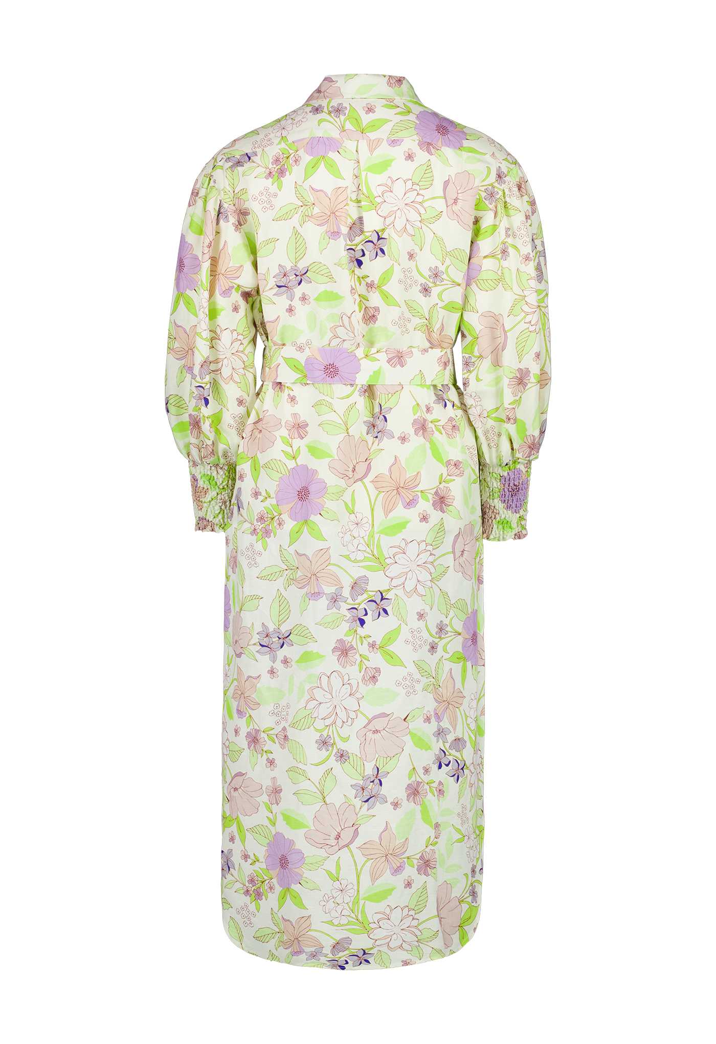 pastel printed midi shirt dress