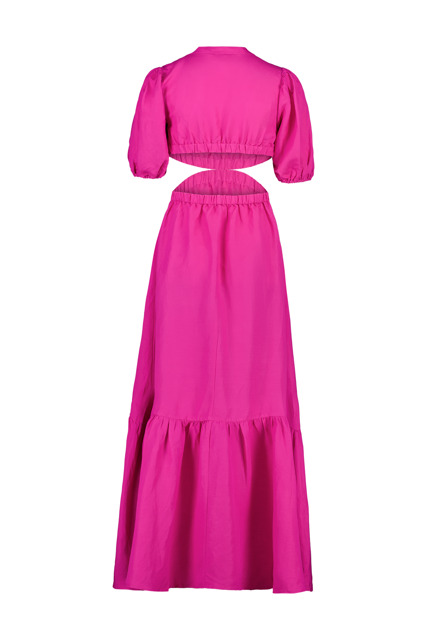 maxi dress with cut outs pink sleeves