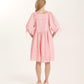 Pink linen smock dress