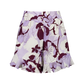womens shorts printed linen with purple and lilac