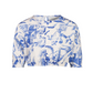 cotton blue white printed ladies crop with sleeve co ord