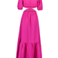maxi dress with cut outs pink sleeves